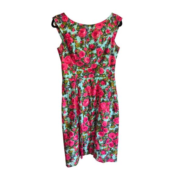 Vtg 60s Walton Pierce Co. Grosse Pointe Rose Dress - Picture 3 of 13